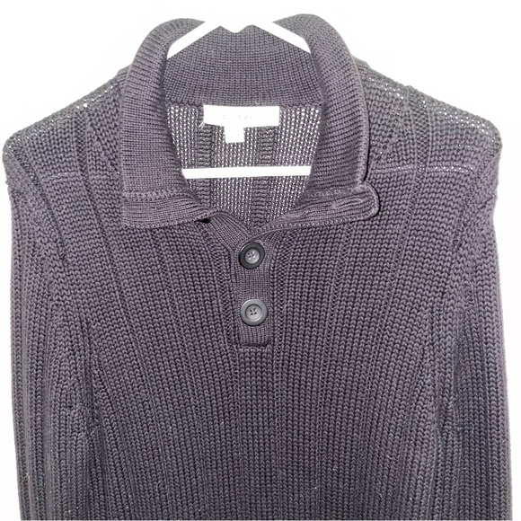 Calvin Klein | Black Rib Knit Long Sleeve Sweater - Picture 5 of 15